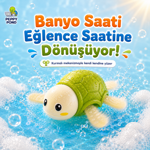Peppy Pond — Kurmalı Yüzen Kaplumbağa Banyo Oyuncağı