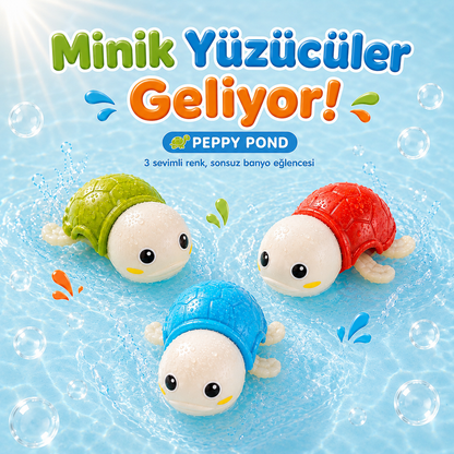 Peppy Pond — Kurmalı Yüzen Kaplumbağa Banyo Oyuncağı